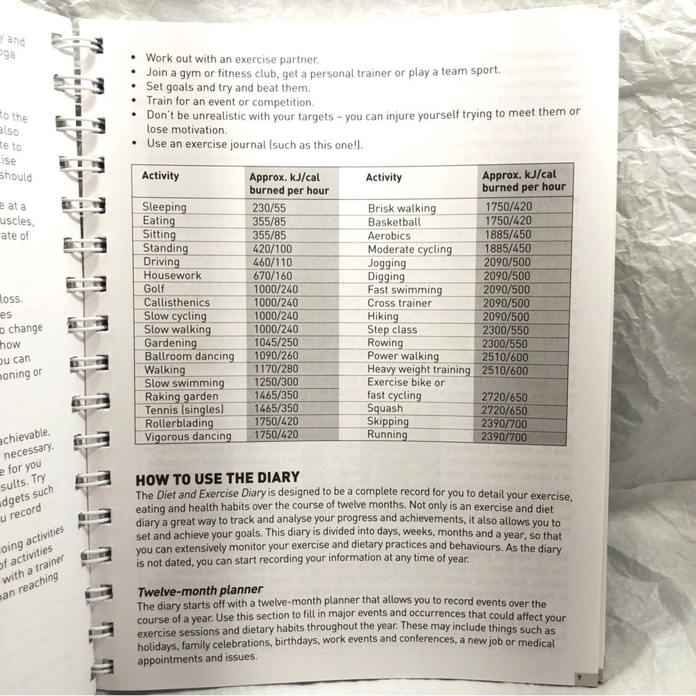 Book: DIET AND EXERCISE DIARY The perfect tool for health, weight loss, fitness - Picture 5 of 16